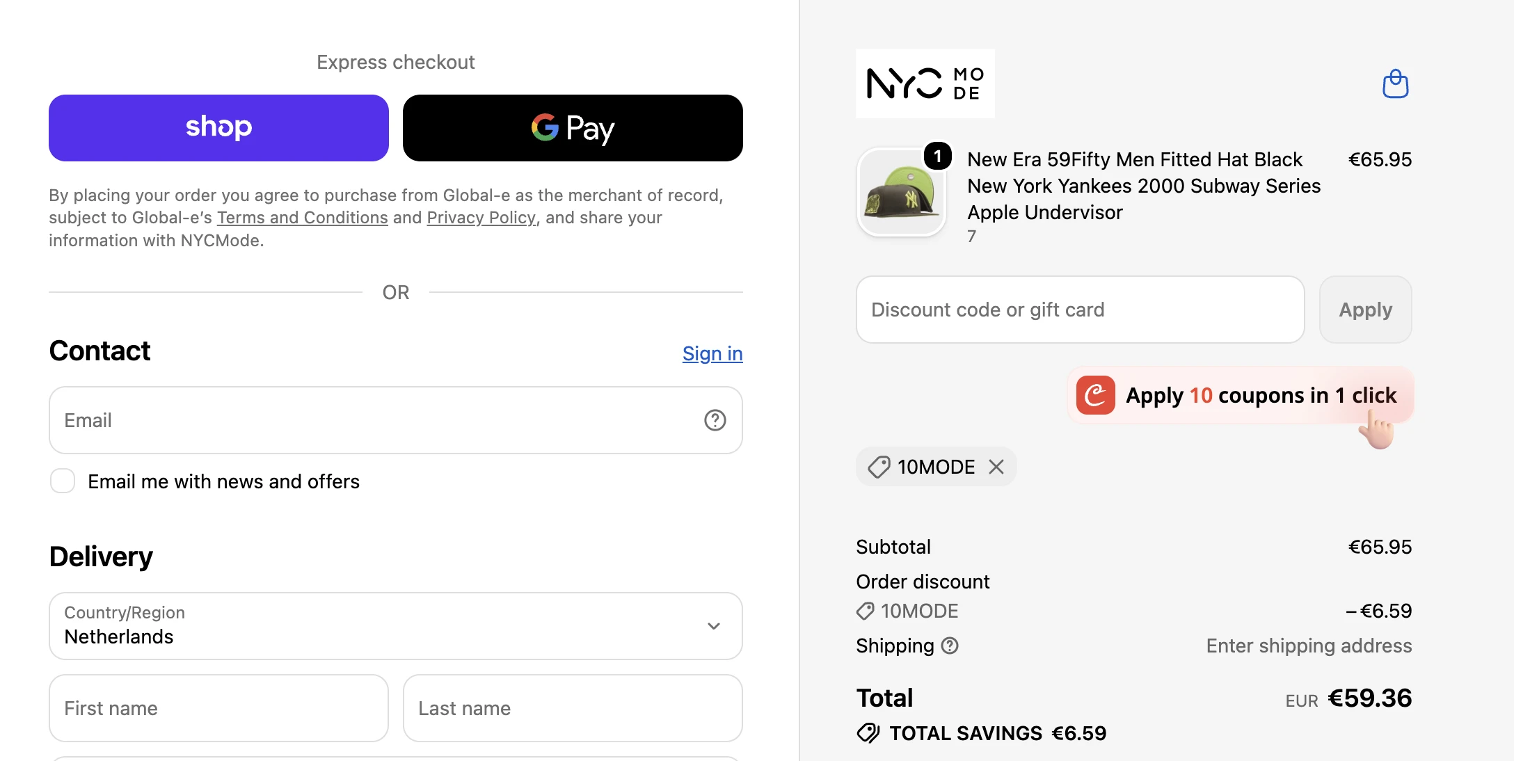 Use Discount Code 10MODE for 10% OFF Sitewide at nycmode.com